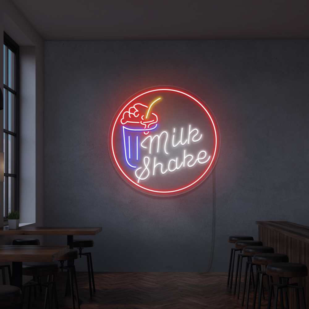 Insegna al neon Milkshake