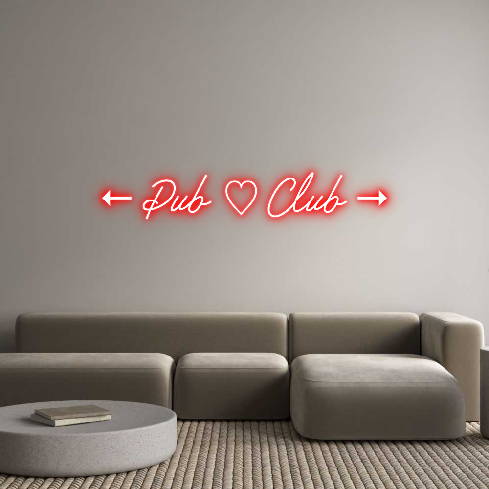 Neon personalizzato: ← Pub ♡ Club →