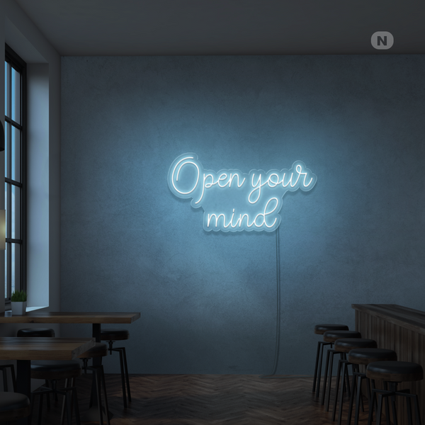 Insegna Al Neon Open your mind