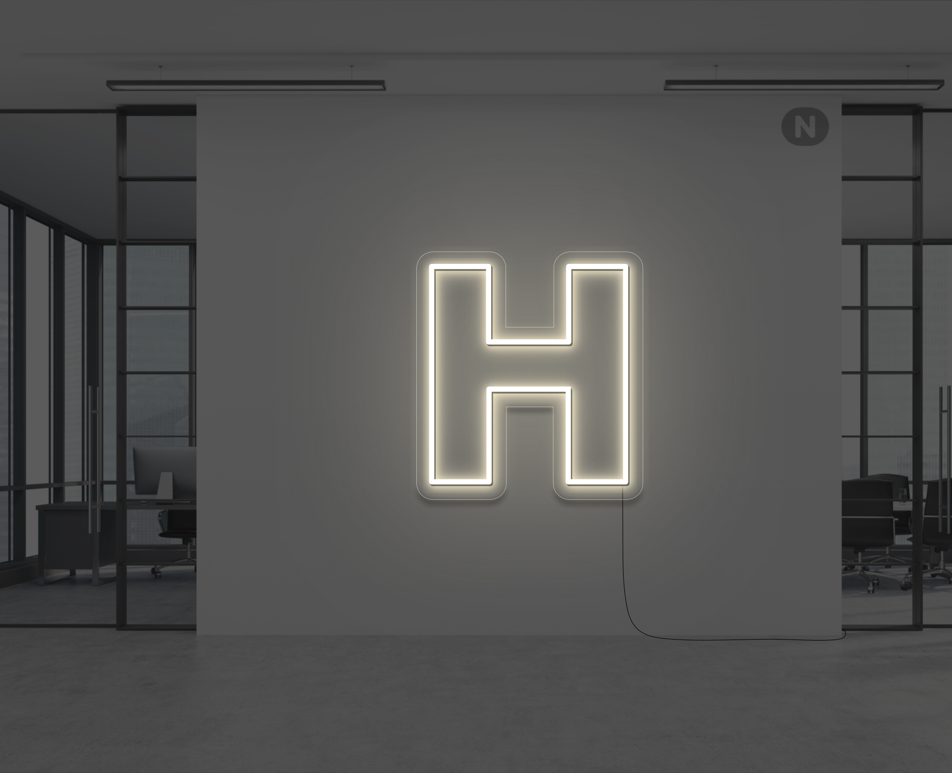 lettera-h-al-neon-bianco-caldo