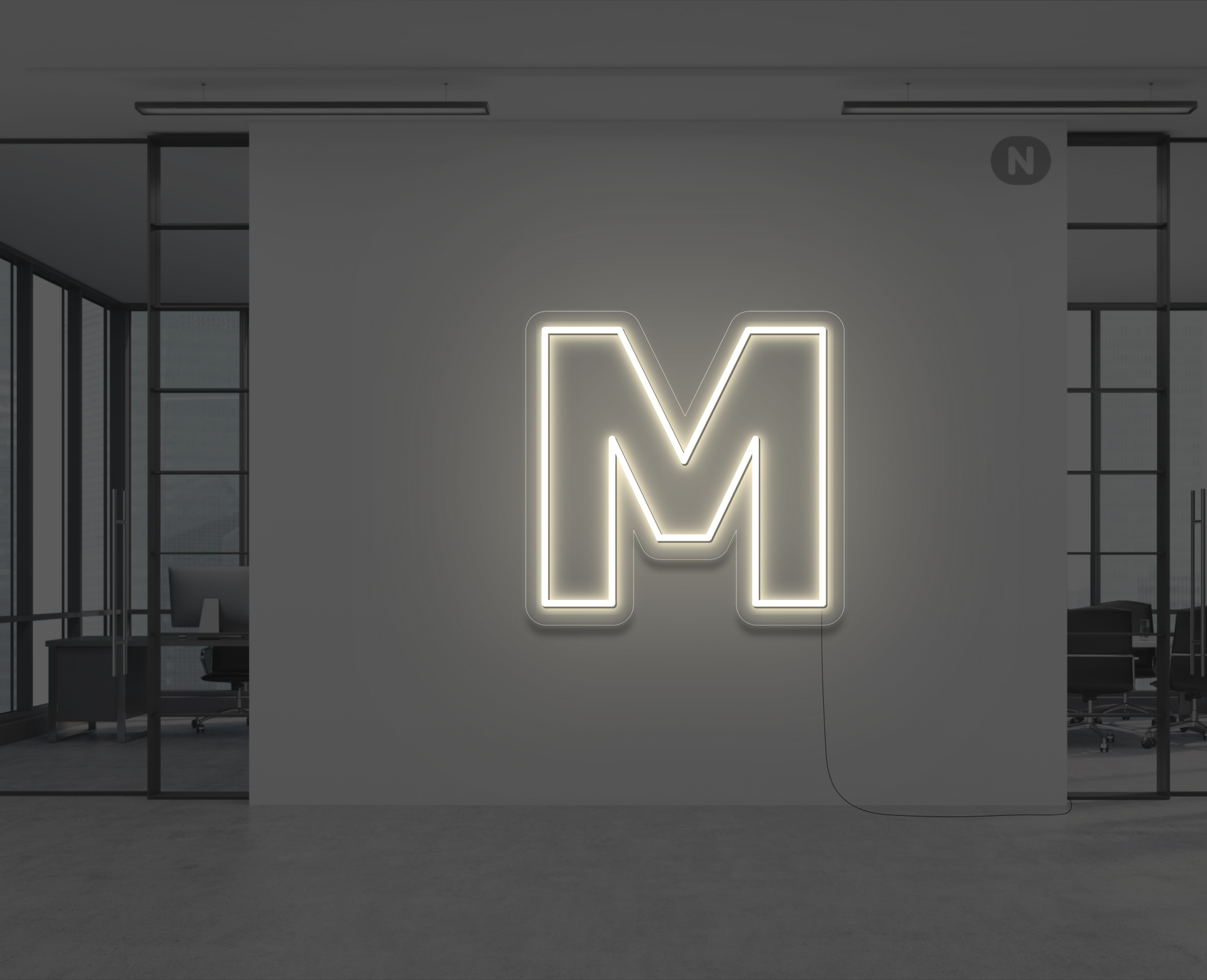lettera-m-al-neon-bianco-caldo