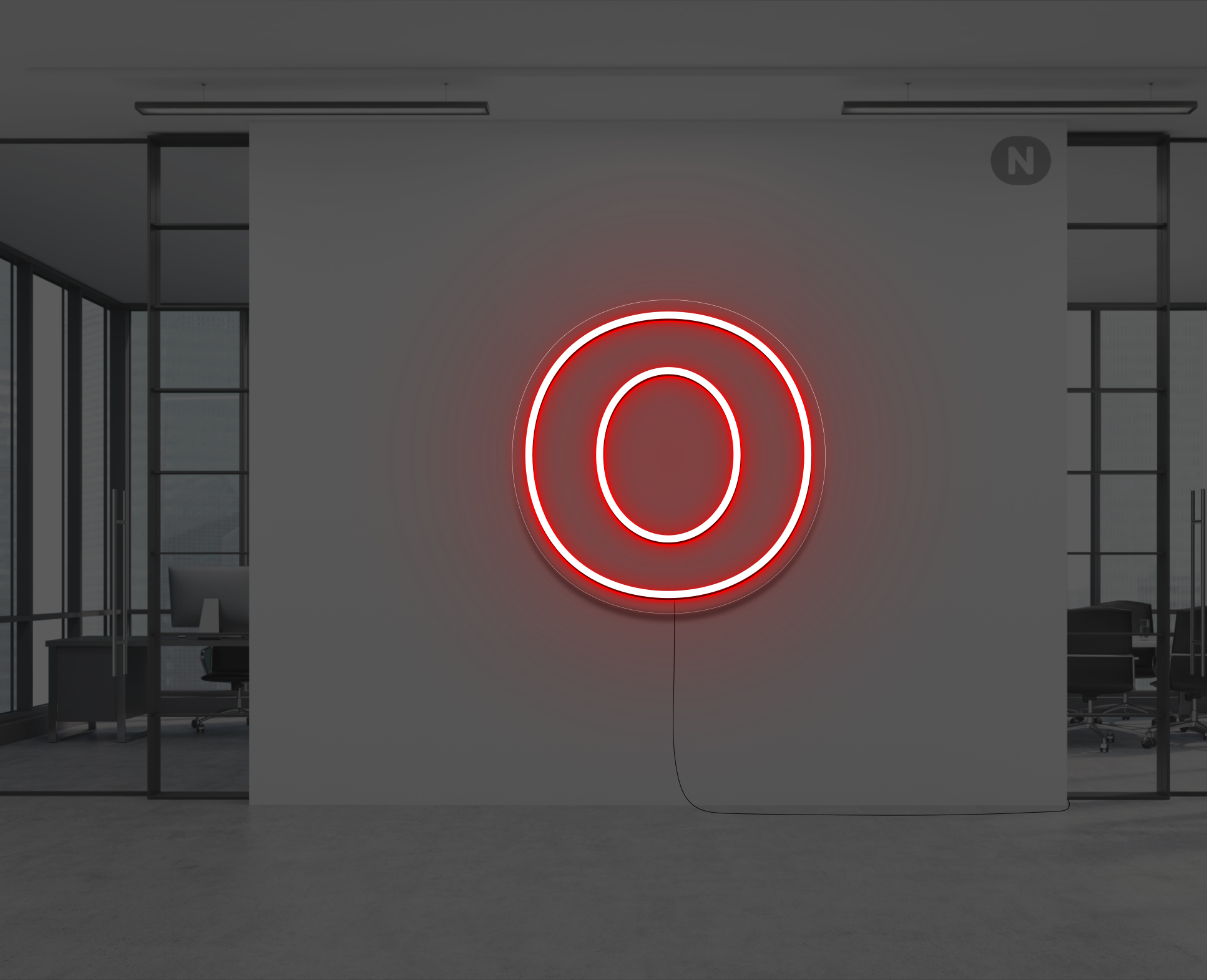 lettera-o-al-neon-rosso