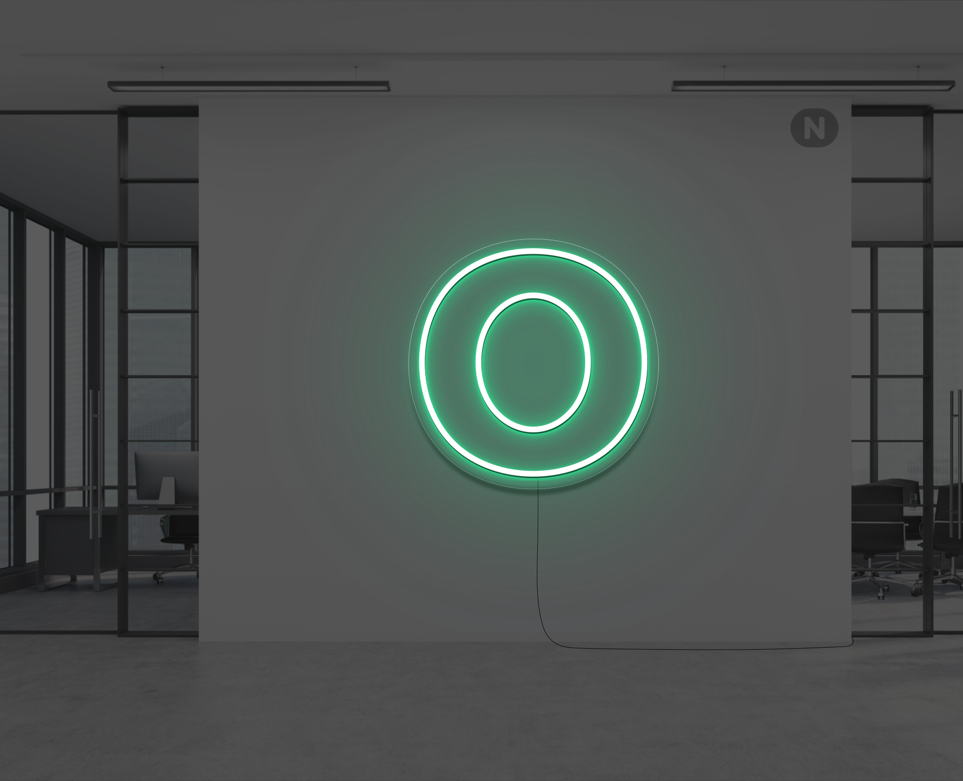 lettera-o-al-neon-verde