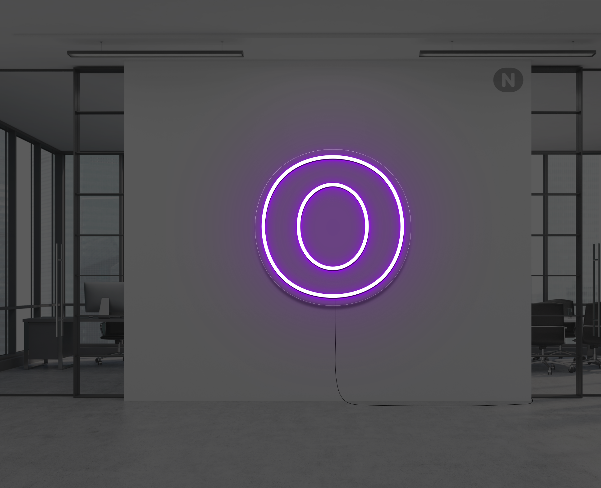 lettera-o-al-neon-viola