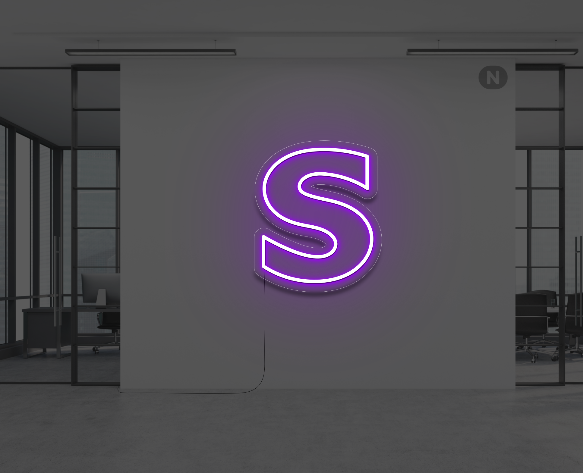 lettera-s-al-neon-viola