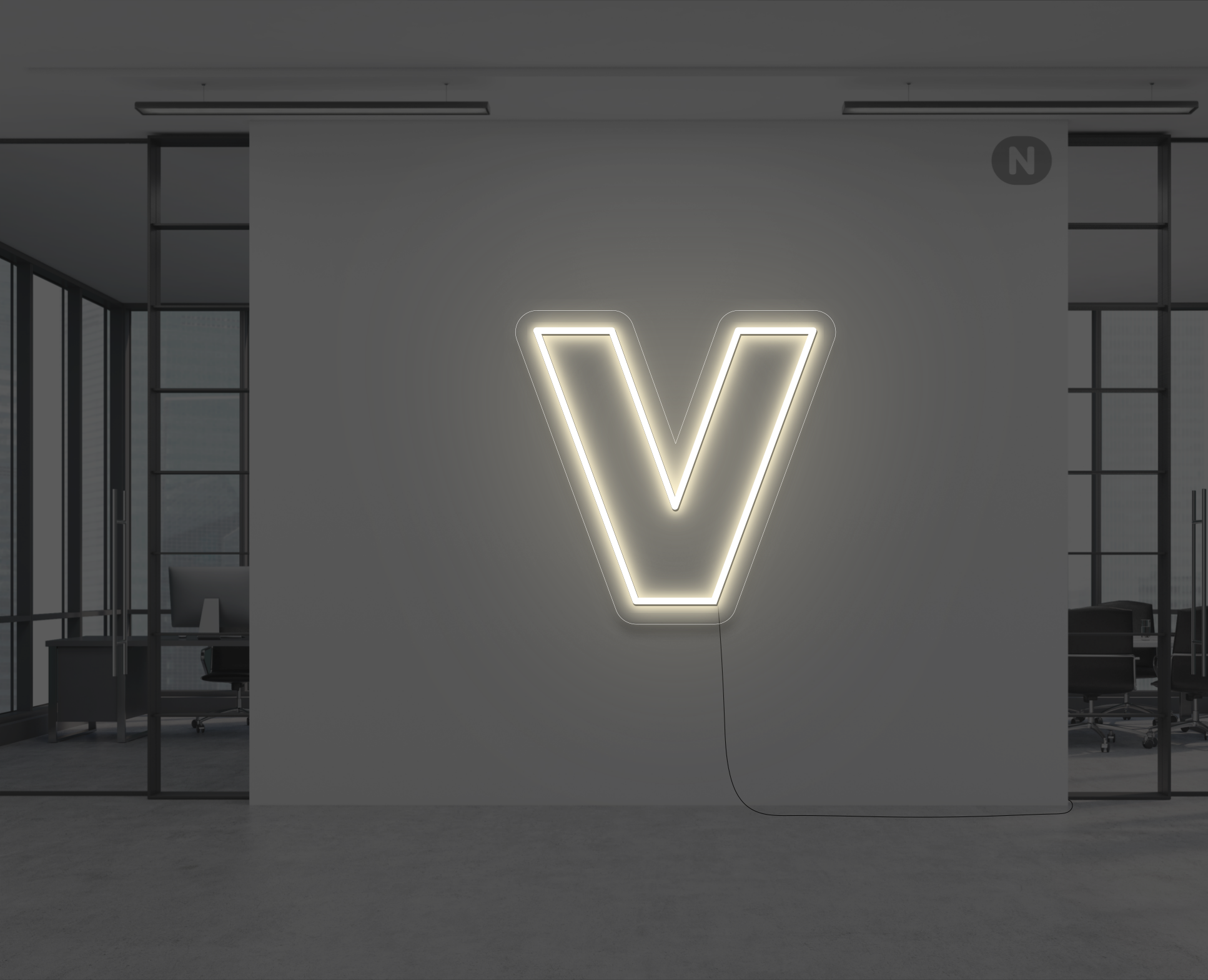lettera-v-al-neon-bianco-caldo