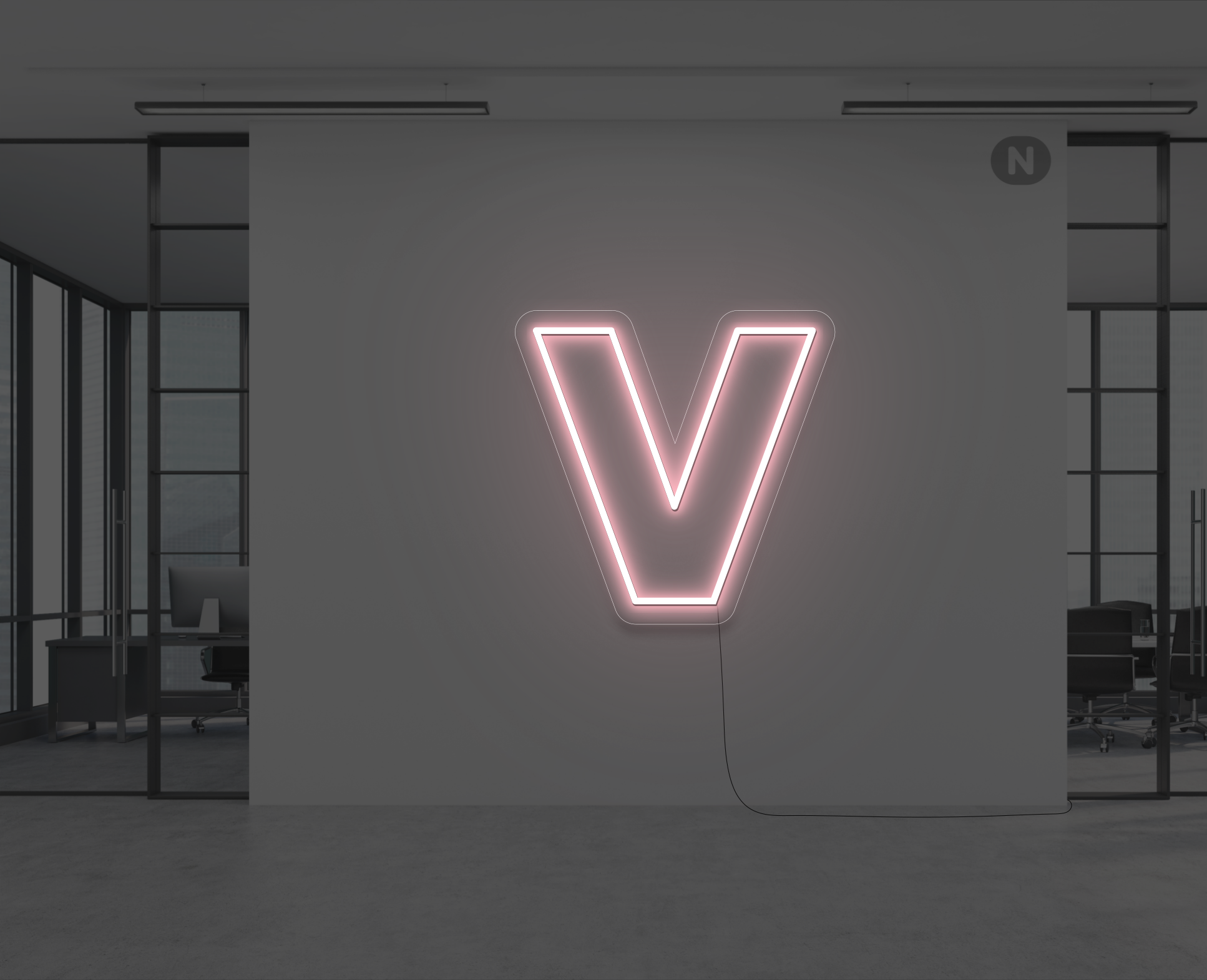 lettera-v-al-neon-rosa