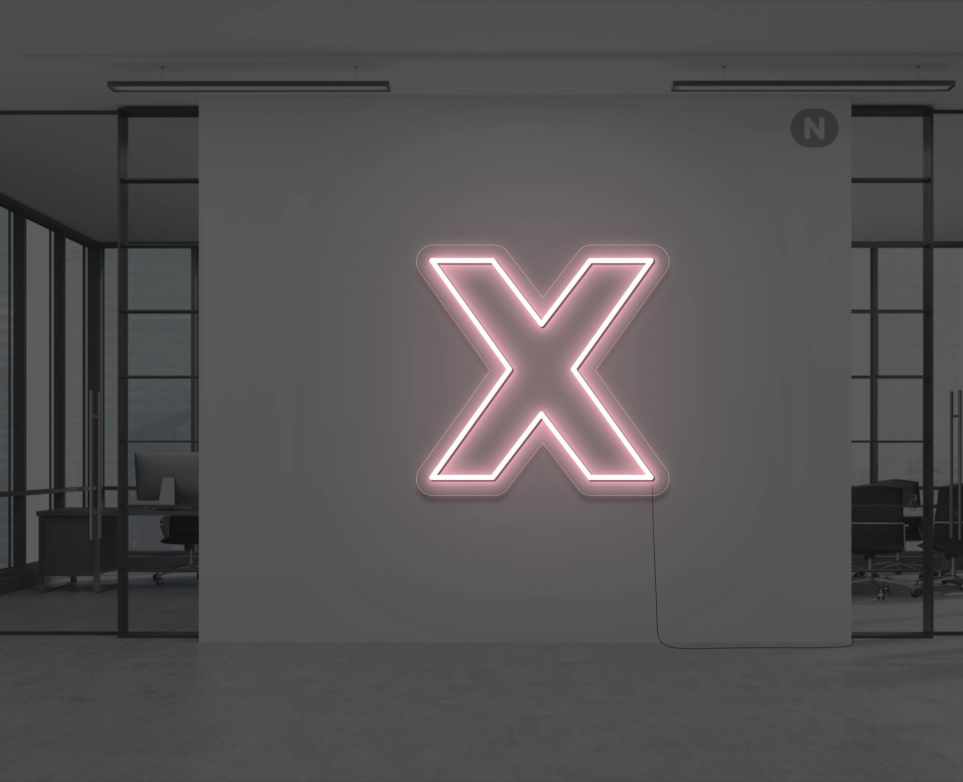 lettera-x-al-neon-rosa