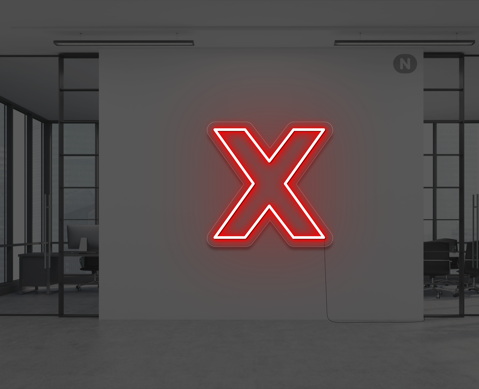 lettera-x-al-neon-rosso