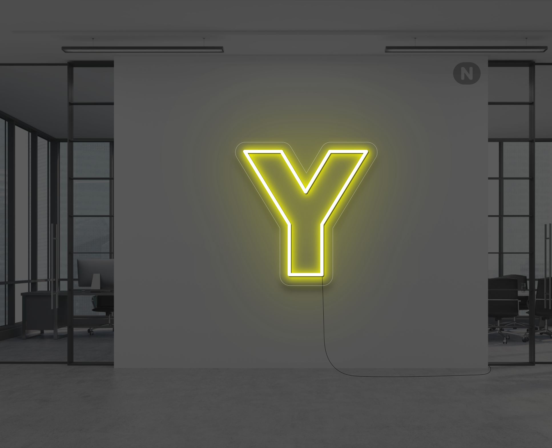 lettera-y-al-neon-giallo