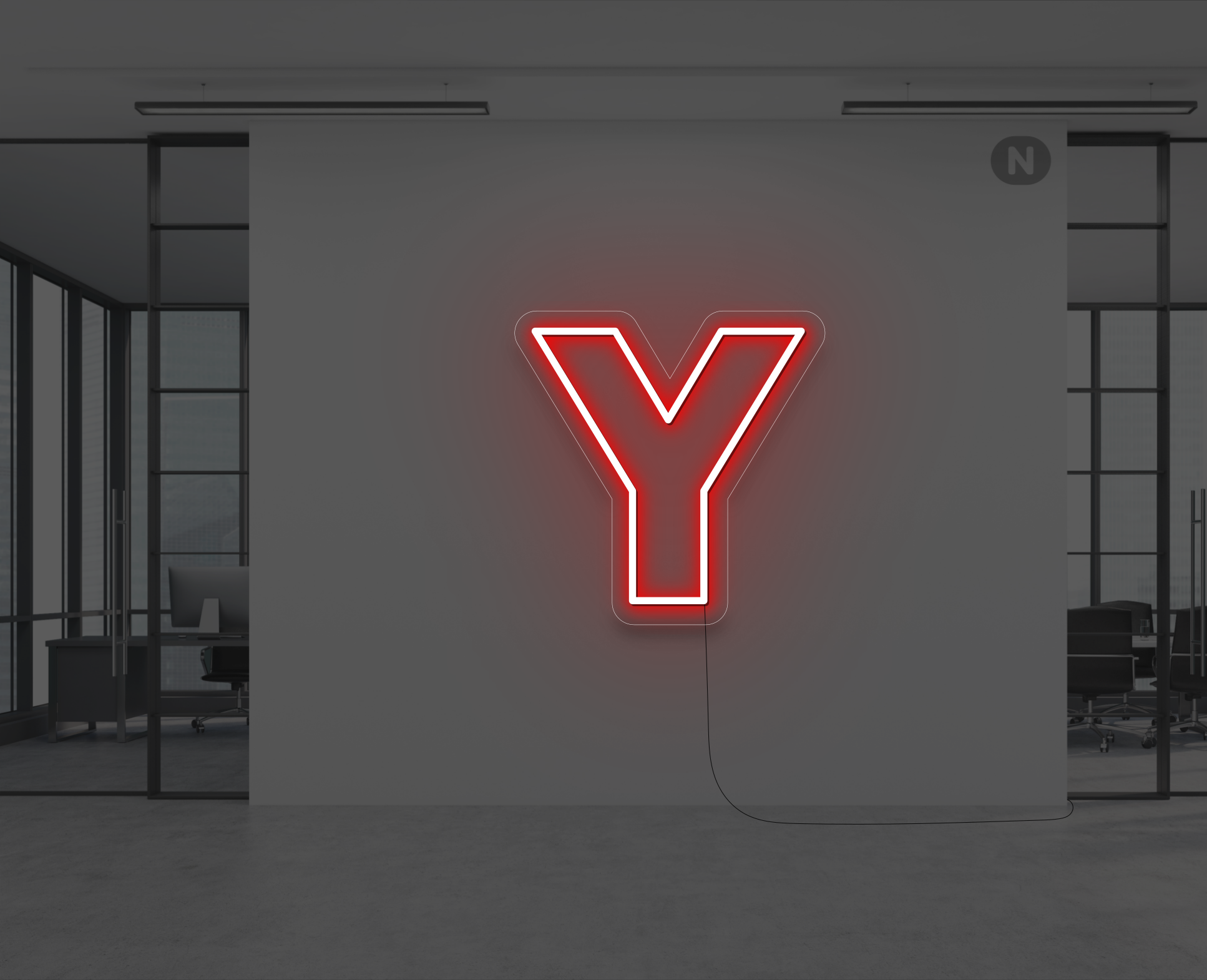 lettera-y-al-neon-rosso