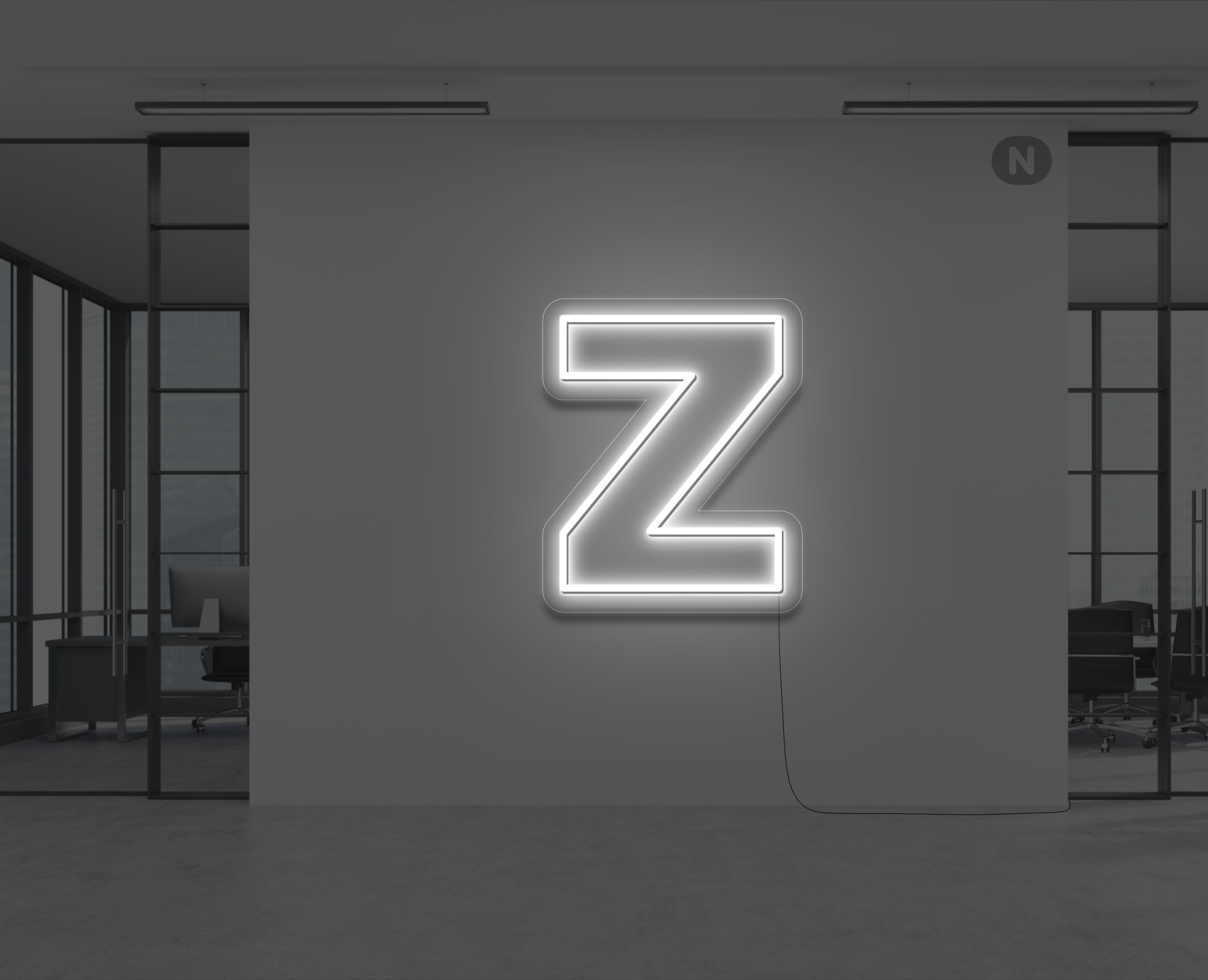 lettera-z-al-neon-blanco