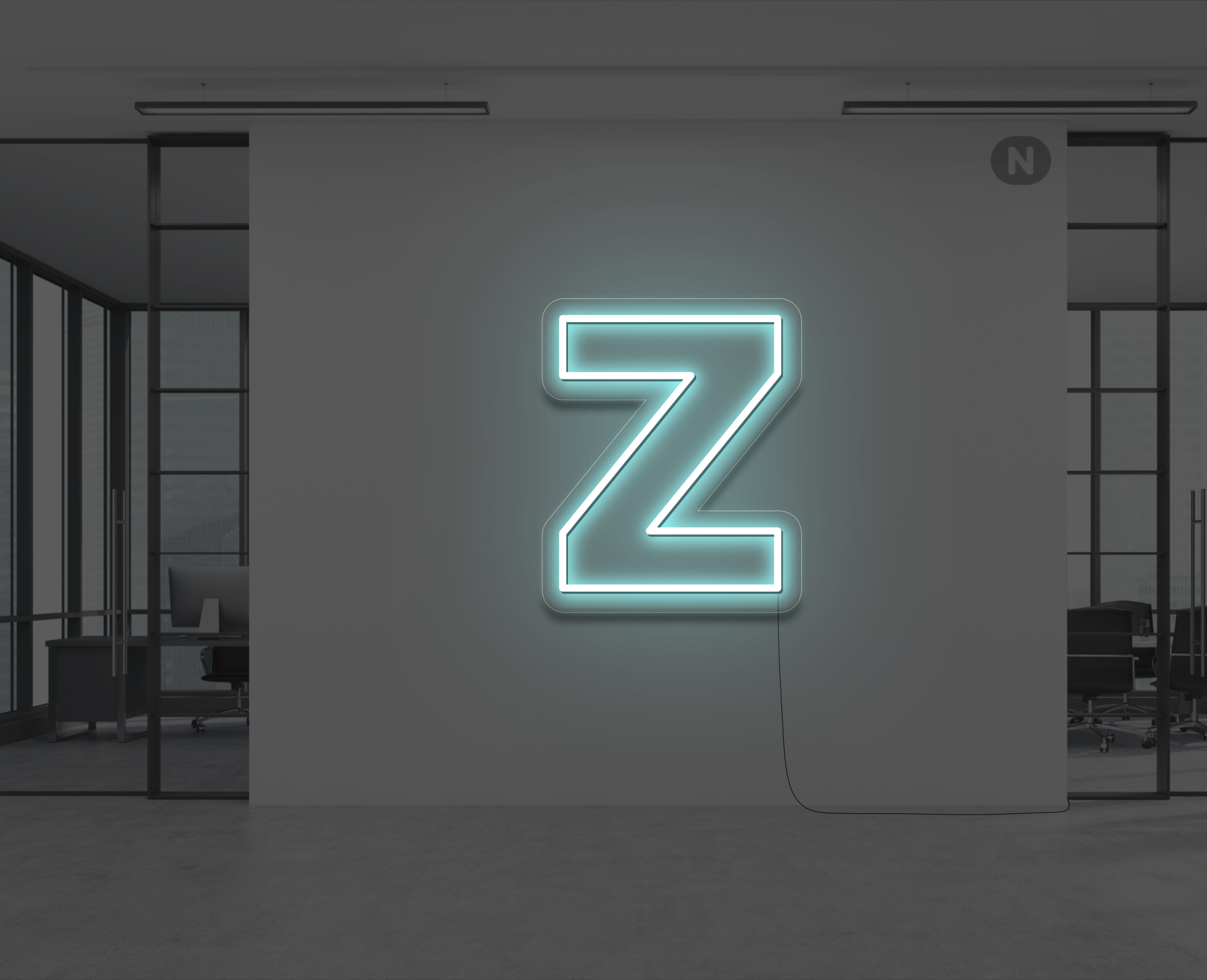 lettera-z-al-neon-blu-ghiaccio