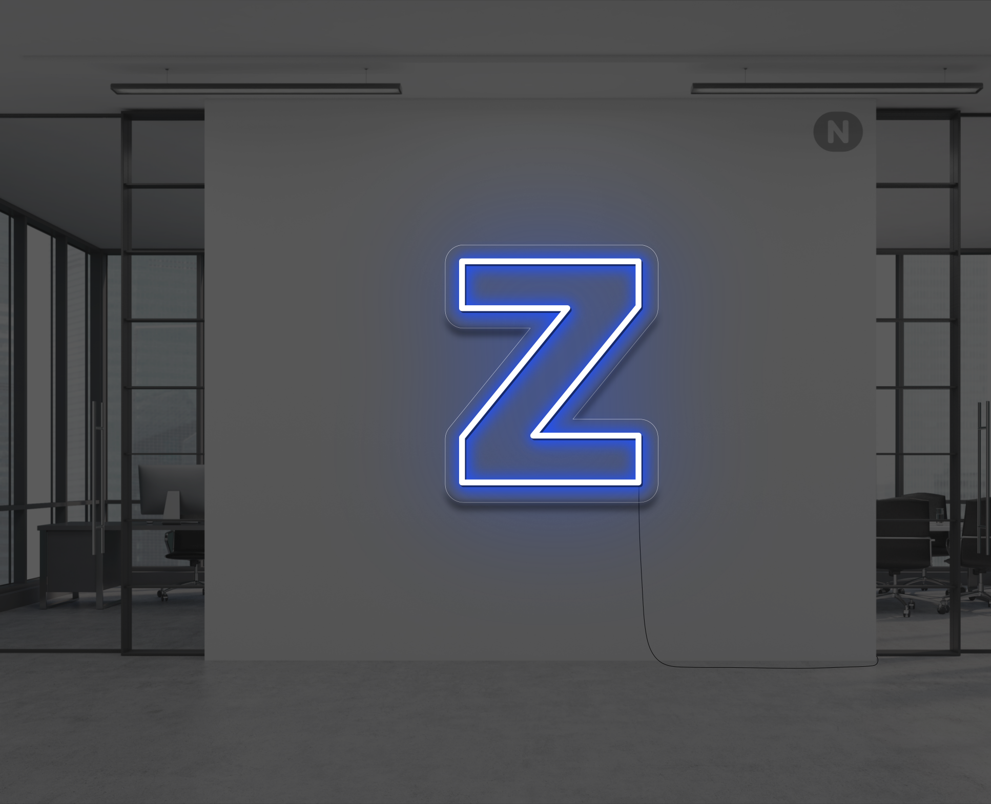 lettera-z-al-neon-blu