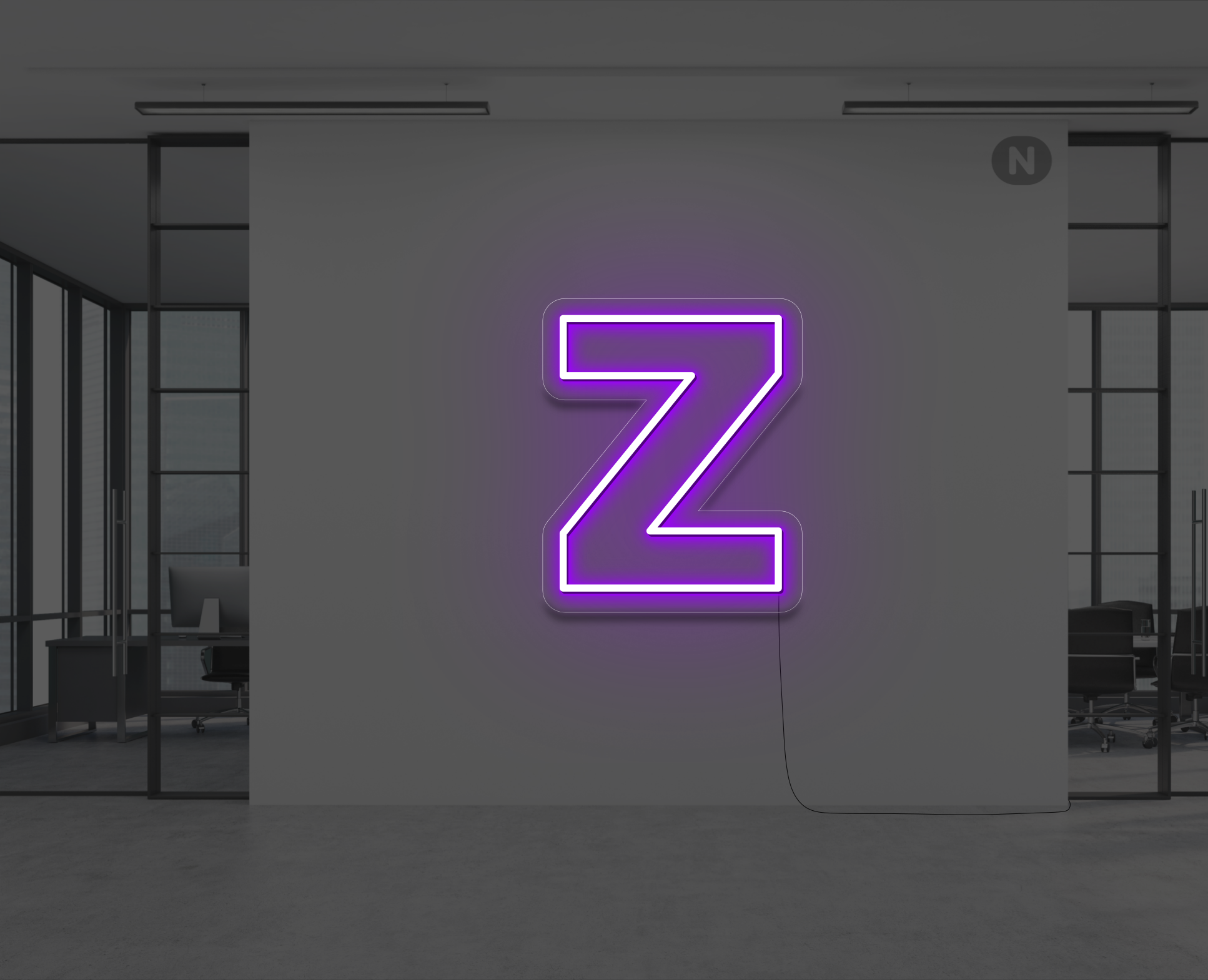 lettera-z-al-neon-viola