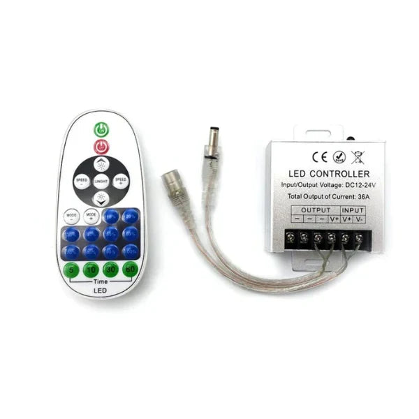 Telecomando e regolatore di intensità luminosa per illuminazione al neon.