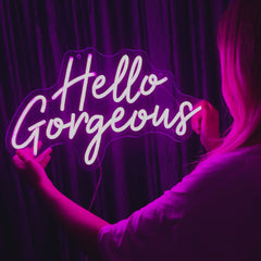 Insegna al neon Hello Gorgeous