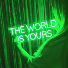 Insegna al neon The World Is Yours