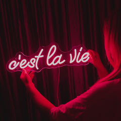 Insegna al neon c'est la vie