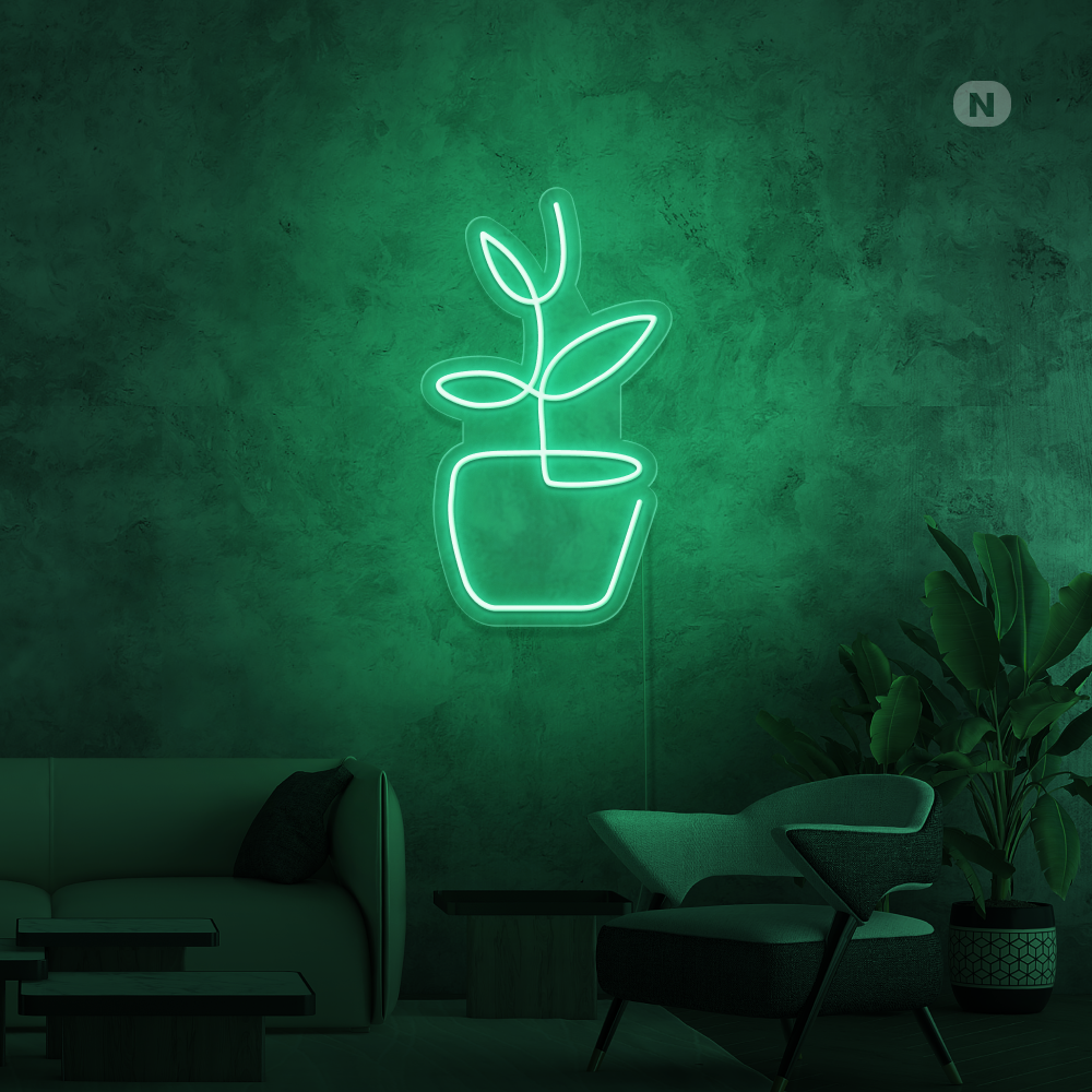 Insegna al neon vaso per fiori