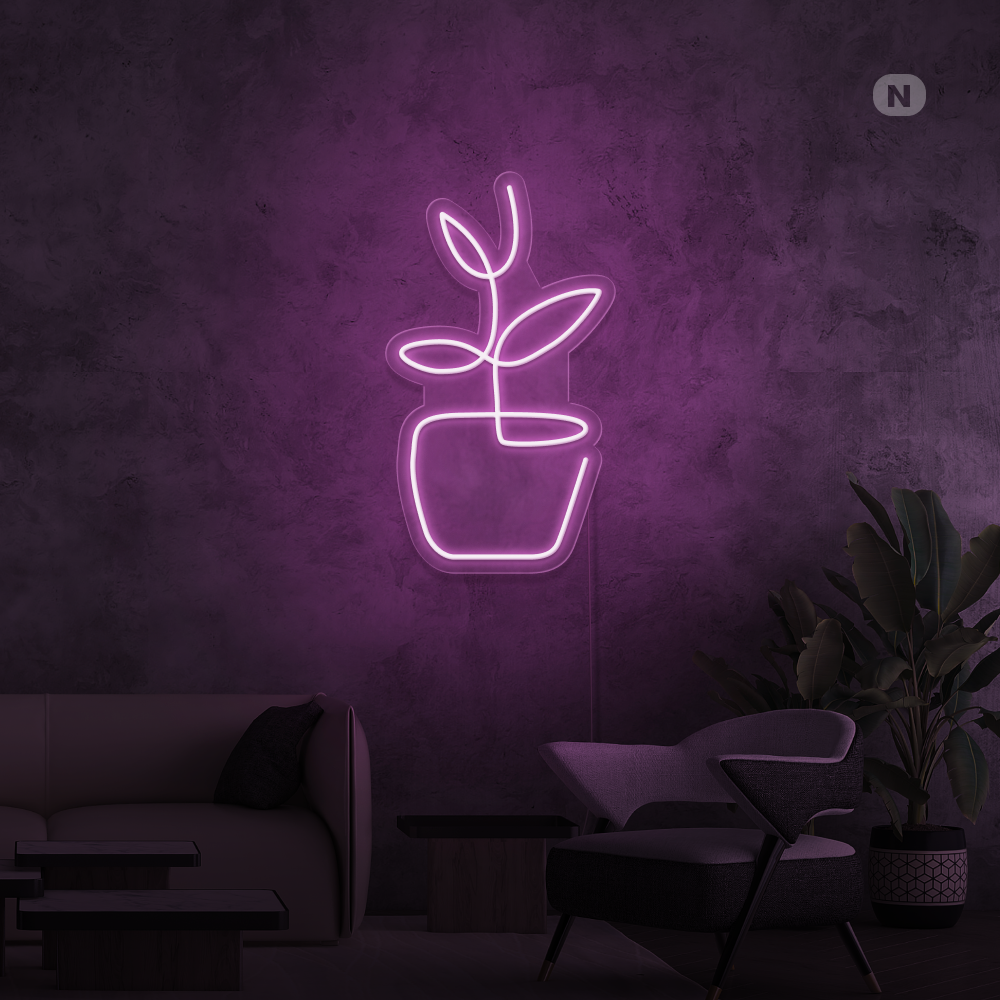 Insegna al neon vaso per fiori